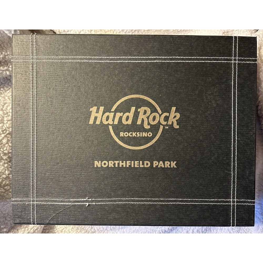 Hard Rock Extra Large Black Heavy Snap Stitched Gift Box w Lid 16"x12.5"x5" Fold